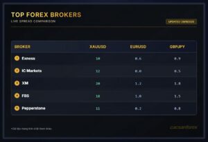 Bảng so sánh Spread giữa các sàn Forex uy tín